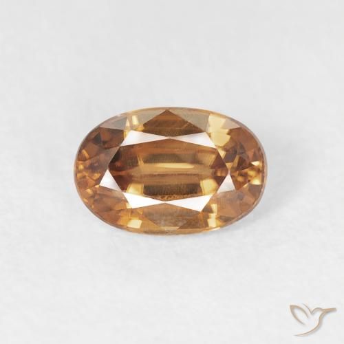 0.80ct Natürlicher orange-braun Zirkon, Oval, VVS