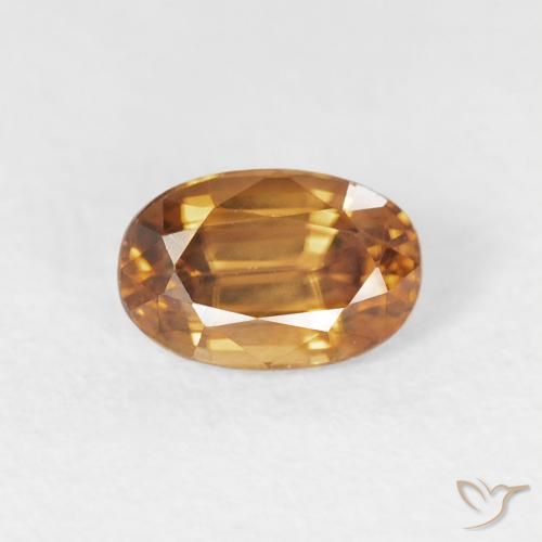 0.83ct Natürlicher orange-braun Zirkon, Oval, VVS