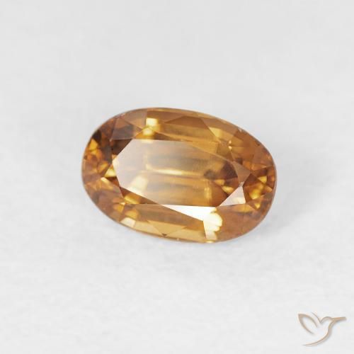 9,17 ctw natürlicher orange-braun Zirkon, Oval, VVS