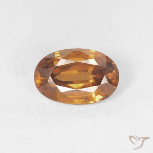 0.71ct Natürlicher orange-braun Zirkon, Oval, VVS