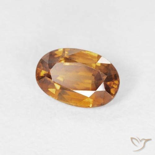 9,17 ctw natürlicher orange-braun Zirkon, Oval, VVS