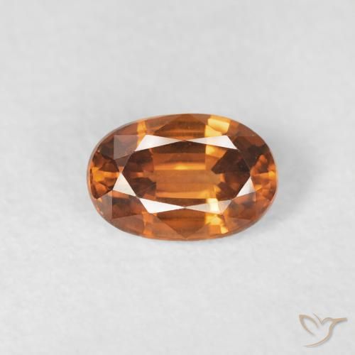 0.76ct Natürlicher Medium Dark-Orange Zirkon, Oval, VVS