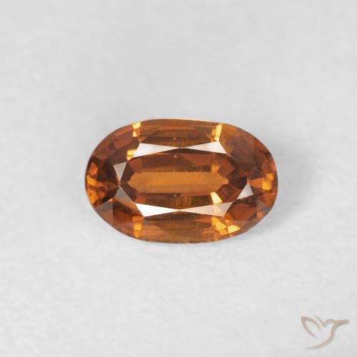 0.71ct Natürlicher Medium Dark-Orange Zirkon, Oval, VVS