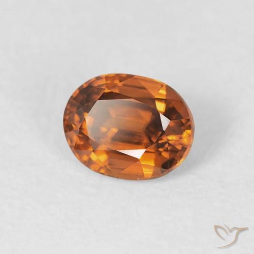 9,17 ctw natürlicher Medium Dark-Orange Zirkon, Oval, VVS-VS