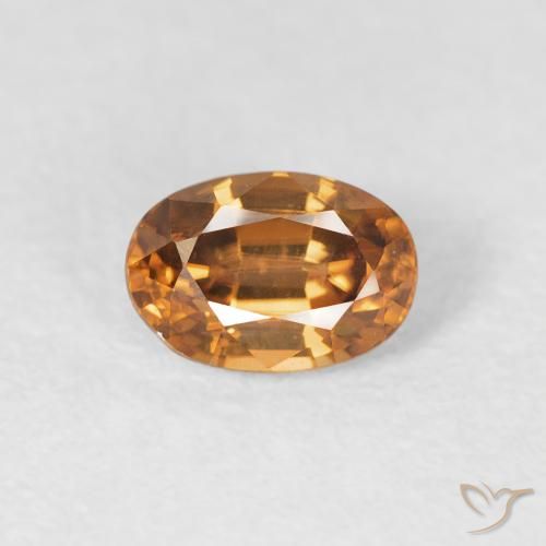 0.91ct Natürlicher Mittelorange Zirkon, Oval, VVS-VS