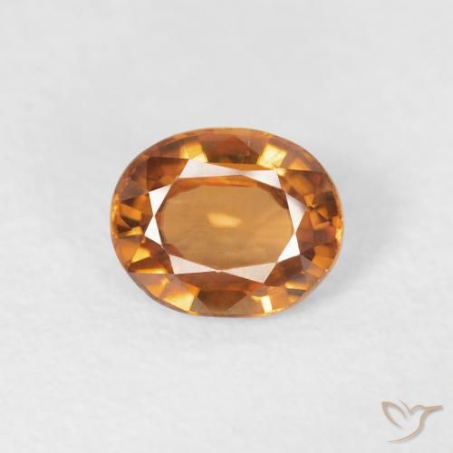 0.86ct Natürlicher tieforange Zirkon, Oval, VVS-VS