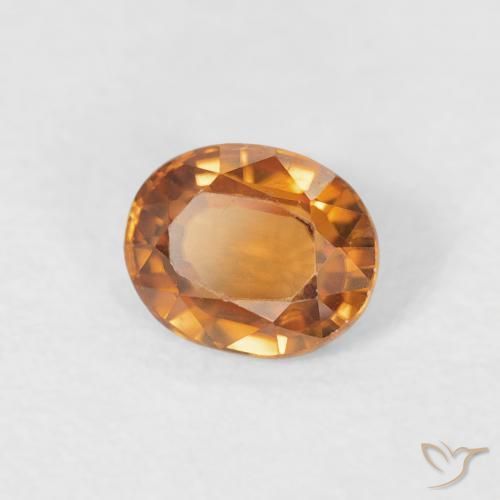 9,17 ctw natürlicher tieforange Zirkon, Oval, VVS-VS