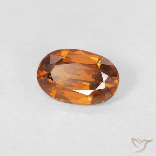 9,17 ctw natürlicher Medium Dark-Orange Zirkon, Oval, VVS-VS