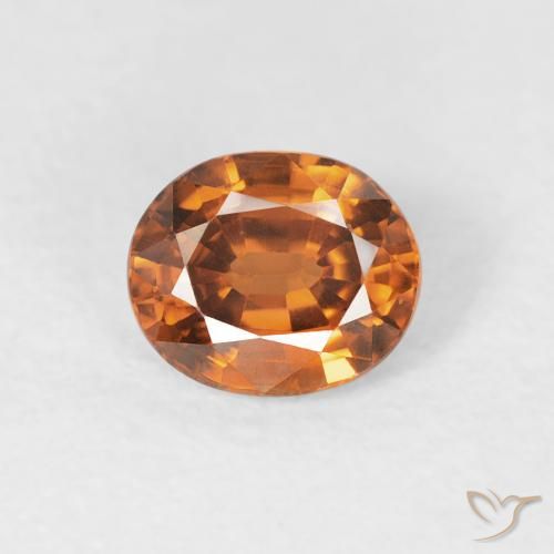 1.05ct Natürlicher tieforange Zirkon, Oval, VVS-VS