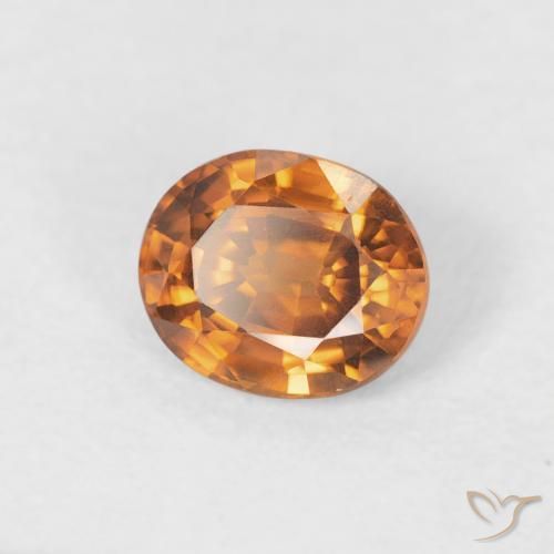 9,17 ctw natürlicher tieforange Zirkon, Oval, VVS-VS