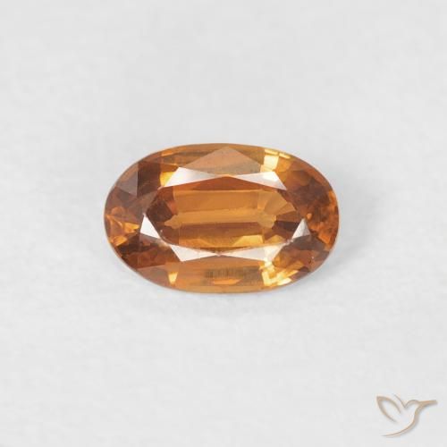 0.63ct Natürlicher Mittelorange Zirkon, Oval, VVS-VS