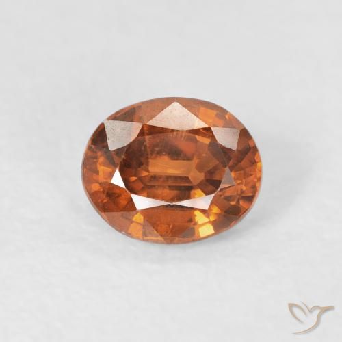 1.00ct Natürlicher Mittelorange Zirkon, Oval, VVS-VS