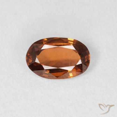 0.66ct Natürlicher Mittelorange Zirkon, Oval, VVS-VS