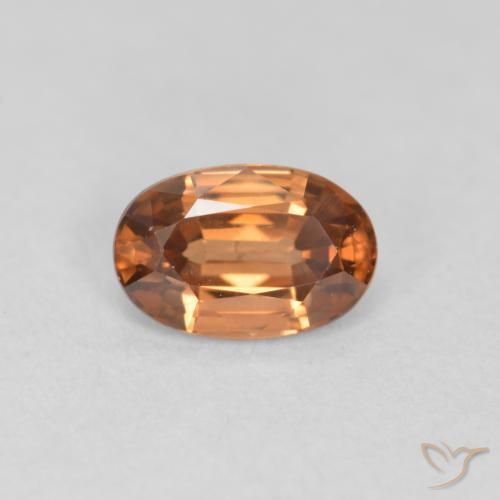 0.69ct Natürlicher tieforange Zirkon, Oval, VVS-VS