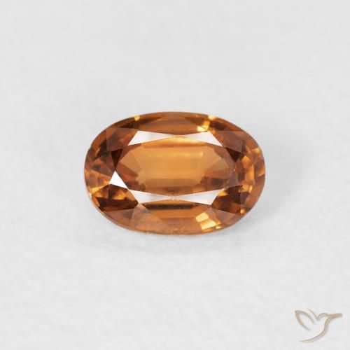 0.66ct Natürlicher Mittelorange Zirkon, Oval, VVS-VS