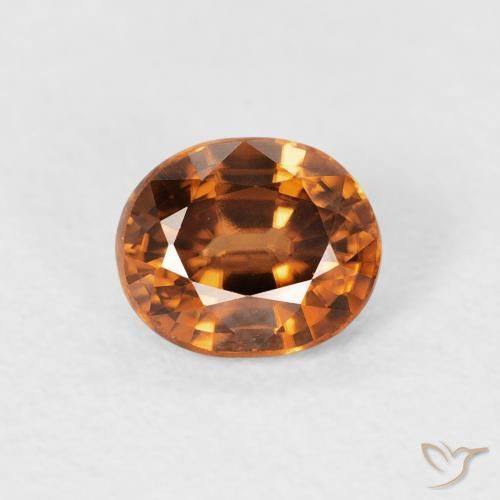 1.12ct Natürlicher Mittelorange Zirkon, Oval, VVS-VS