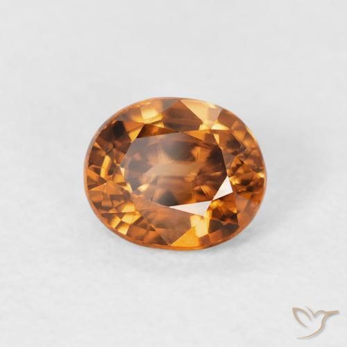 9,17 ctw natürlicher Mittelorange Zirkon, Oval, VVS-VS