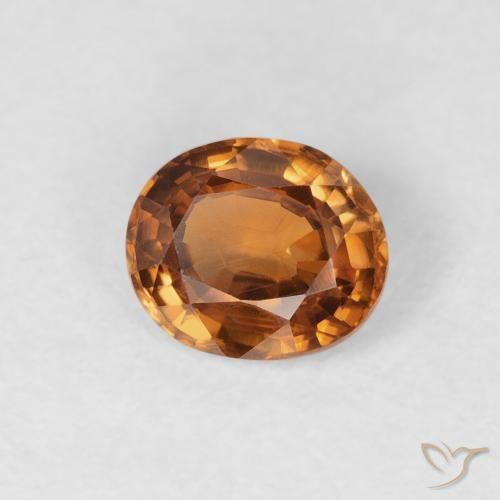 9,17 ctw natürlicher Erde Orange Zirkon, Oval, VVS-VS