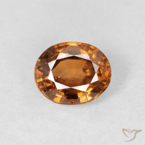 0.94ct Natürlicher tieforange Zirkon, Oval, VVS