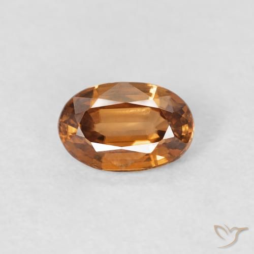 0.73ct Natürlicher Mittelorange Zirkon, Oval, VVS
