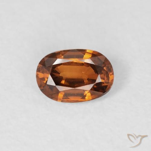 0.64ct Natürlicher tieforange Zirkon, Oval, VVS