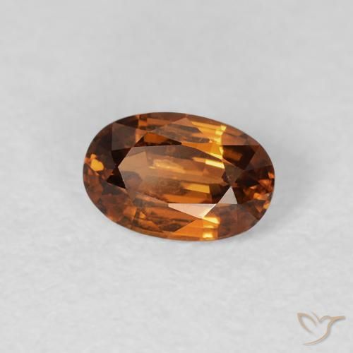 9,17 ctw natürlicher Medium Dark-Orange Zirkon, Oval, VVS-VS