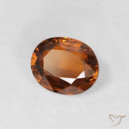 9,17 ctw natürlicher Medium Dark-Orange Zirkon, Oval, VVS-VS