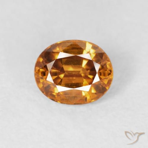 1.07ct Natürlicher tieforange Zirkon, Oval, VS