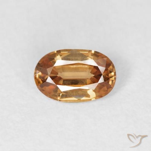 0.65ct Natürlicher Mittelorange Zirkon, Oval, VVS-VS