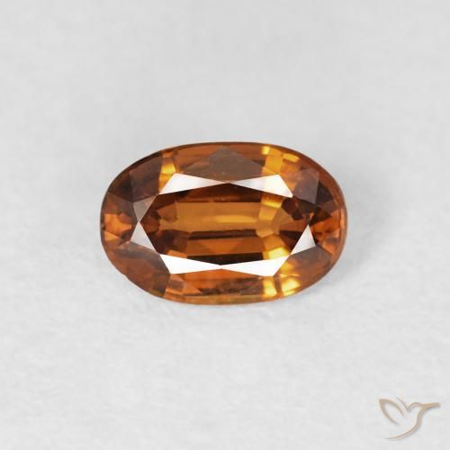 0.70ct Natürlicher tieforange Zirkon, Oval, VS