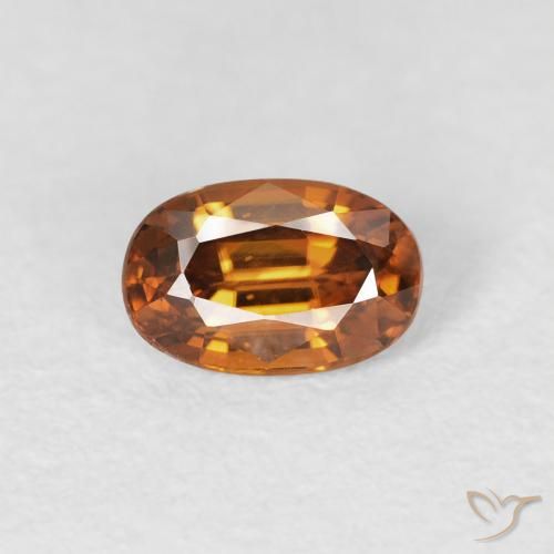 0.80ct Natürlicher Mittelorange Zirkon, Oval, VS