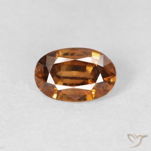 0.77ct Natürlicher orange-braun Zirkon, Oval, VS