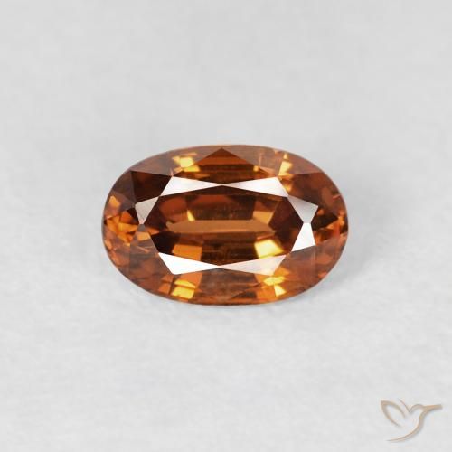 0.72ct Natürlicher tieforange Zirkon, Oval, VS