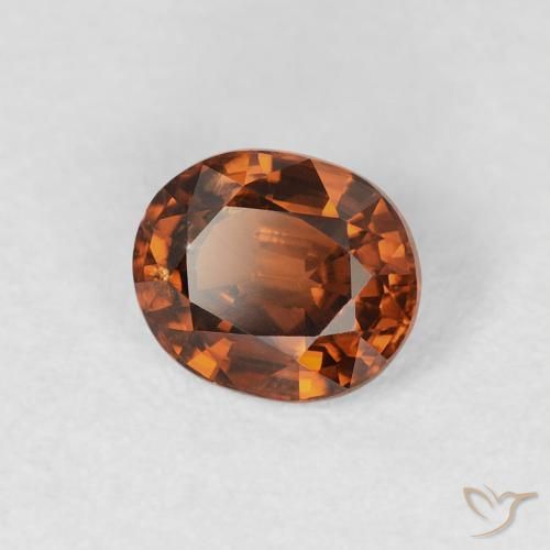 9,17 ctw natürlicher Tiefes bräunliches Orange Zirkon, Oval, VS