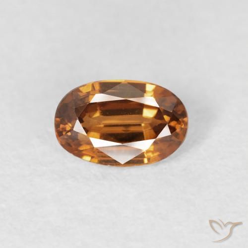 0.74ct Natürlicher Mittelorange Zirkon, Oval, VS