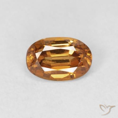 0.89ct Natürlicher Mittelorange Zirkon, Oval, VVS-VS