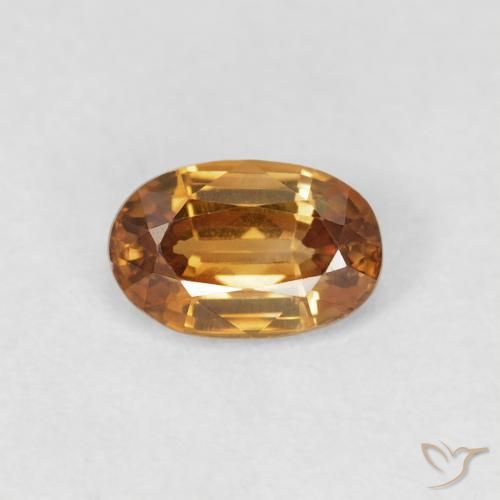 0.73ct Natürlicher Mittelorange Zirkon, Oval, VVS-VS
