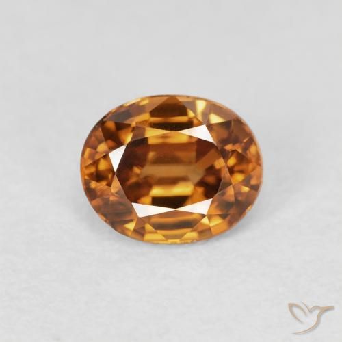 1.09ct Natürlicher orange-braun Zirkon, Oval, VVS-VS