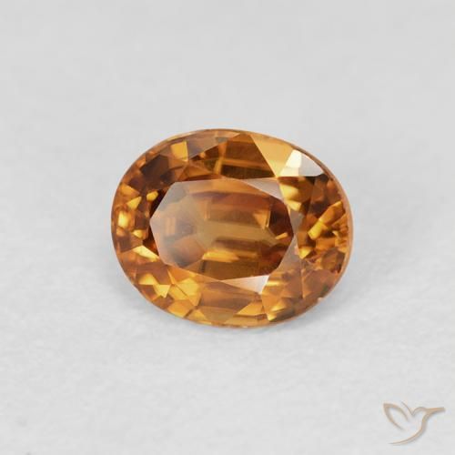 9,17 ctw natürlicher orange-braun Zirkon, Oval, VVS-VS