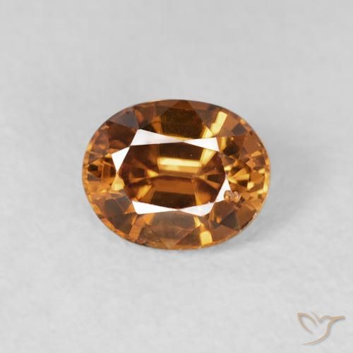 0.99ct Natürlicher Mittelorange Zirkon, Oval, VS