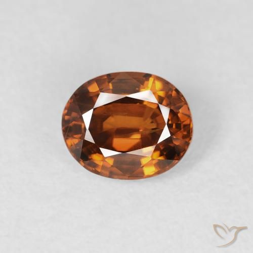 1.04ct Natürlicher Medium Dark-Orange Zirkon, Oval, VS