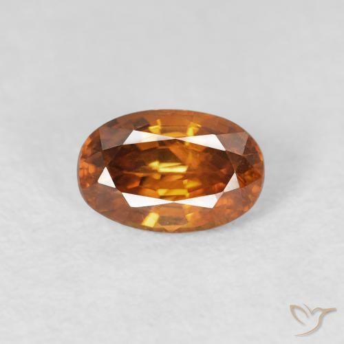 0.80ct Natürlicher Medium Dark-Orange Zirkon, Oval, VS