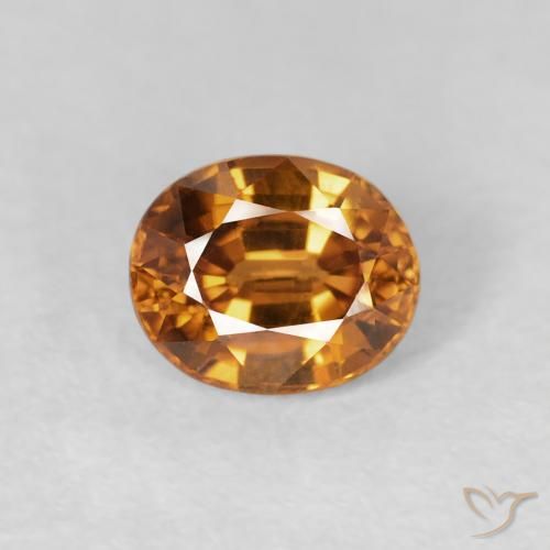 1.09ct Natürlicher tieforange Zirkon, Oval, VS
