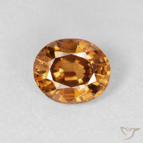 1.03ct Natürlicher Rostorange Zirkon, Oval, VS