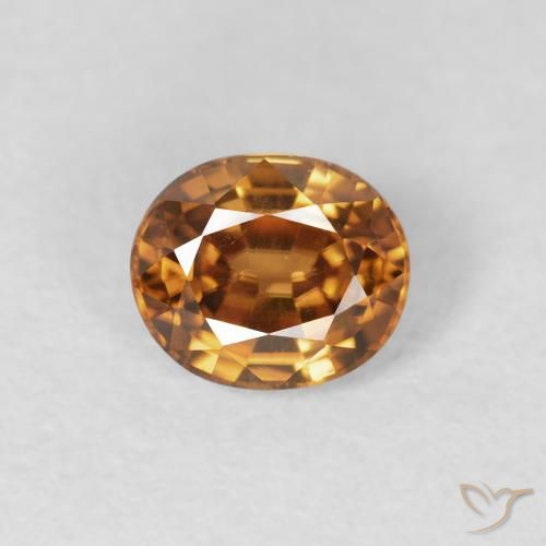 0.94ct Natürlicher Mittelorange Zirkon, Oval, VS
