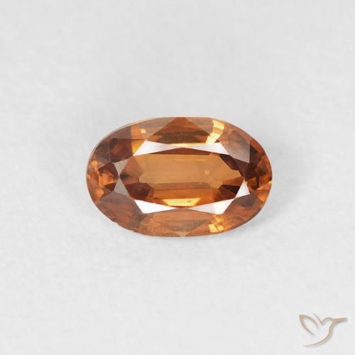 0.64ct Natürlicher tieforange Zirkon, Oval, VVS