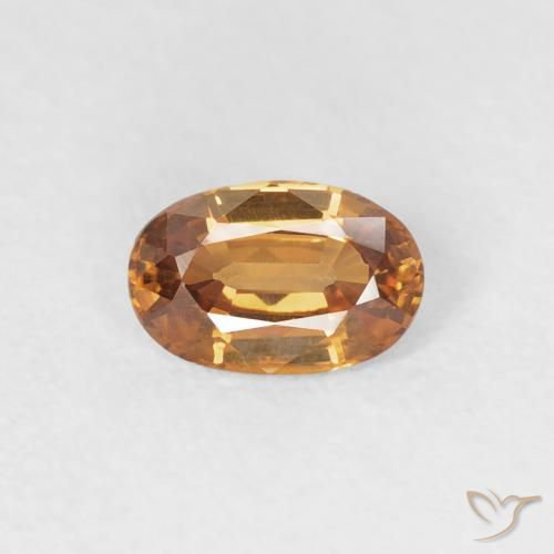 0.67ct Natürlicher Mittelorange Zirkon, Oval, VVS, Photo A