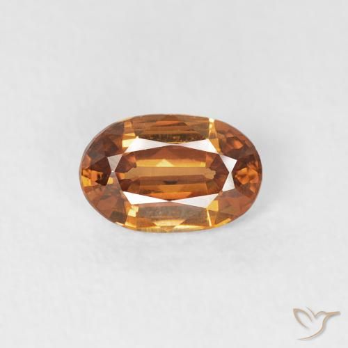 0.66ct Natürlicher Mittelorange Zirkon, Oval, VVS