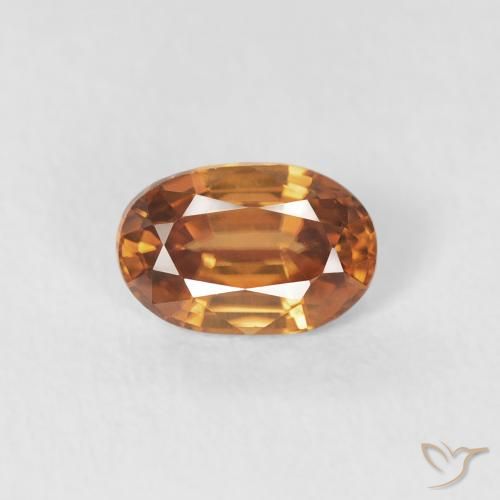 0.68ct Natürlicher tieforange Zirkon, Oval, VVS