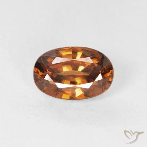 0.87ct Natürlicher Mittelorange Zirkon, Oval, VVS